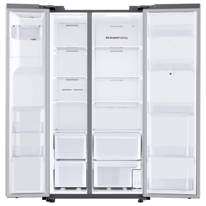 Stainless Steel 36" Side by Side Energy Star 26.7 cu. ft. Smart Refrigerator with Family Hub
