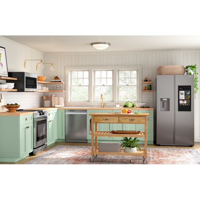 Stainless Steel 36" Side by Side Energy Star 26.7 cu. ft. Smart Refrigerator with Family Hub