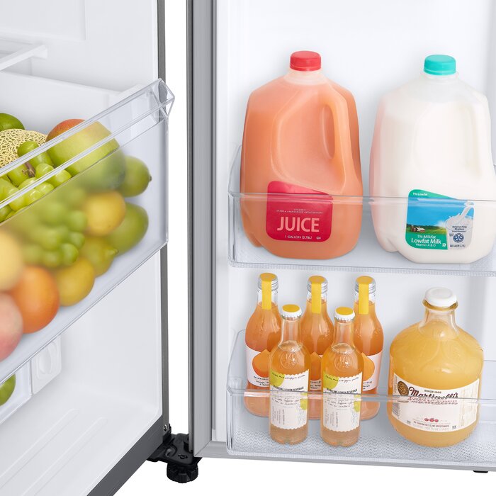 Stainless Steel 36" Side by Side Energy Star 26.7 cu. ft. Smart Refrigerator with Family Hub