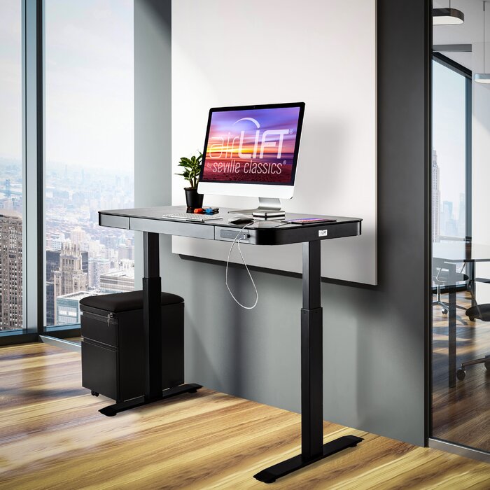 Black Seville Classics Height Adjustable Standing Desk