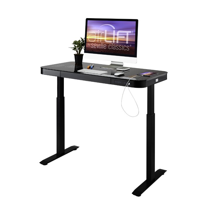 Seville height adjustable standing gaming desk deals