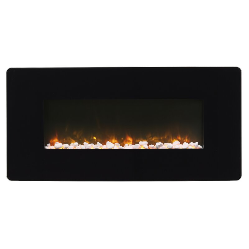 Stockwell Series Curved Glass Wall Mounted Electric Fireplace